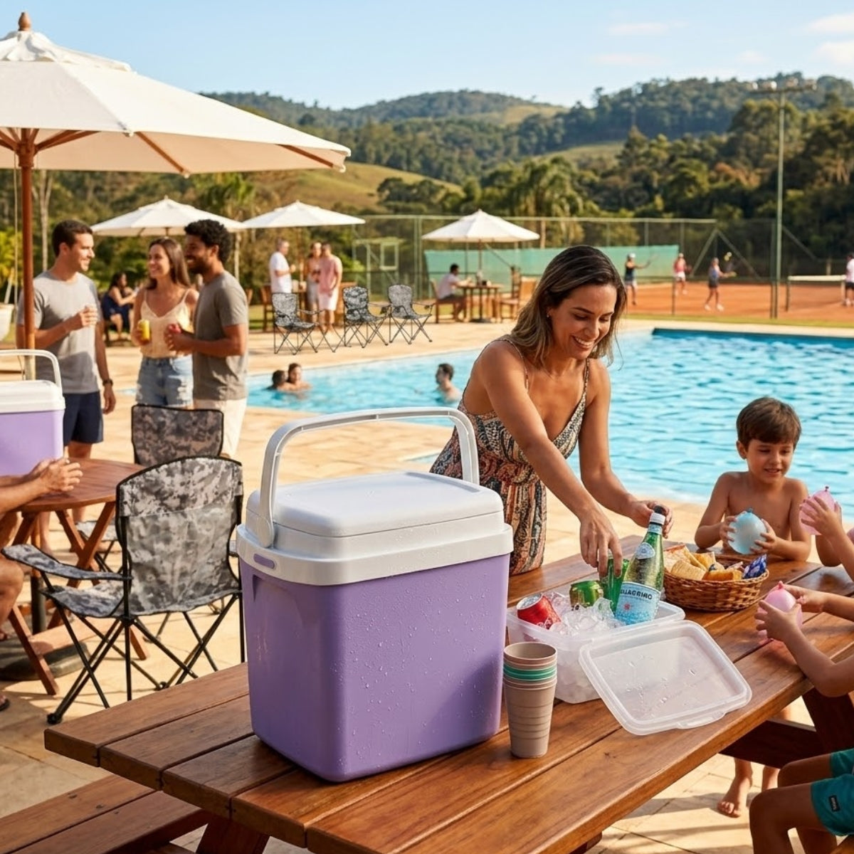Caixa Térmica Cooler 22 Litros Lavender Tropical Soprano