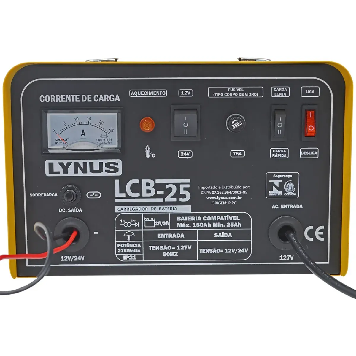 Carregador de Bateria Portátil LCB-25 127 Lynus