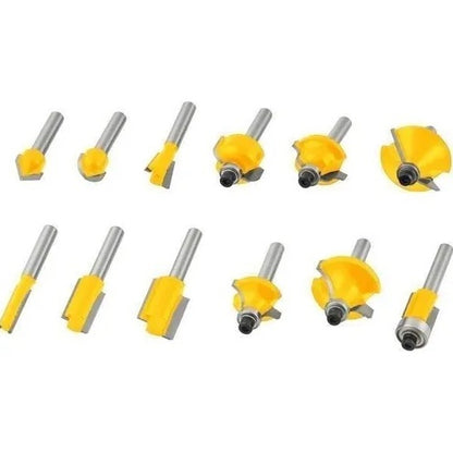 Jogo Fresas para Madeira 12 Peças - Haste 8MM Titanium 05460