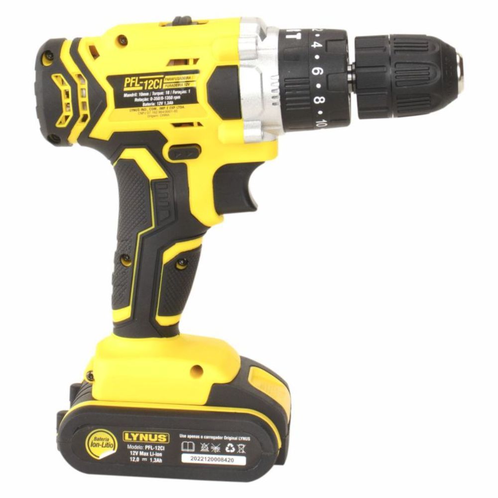 Parafusadeira a Bateria 12V PFL-12 Sem Maleta - Lynus