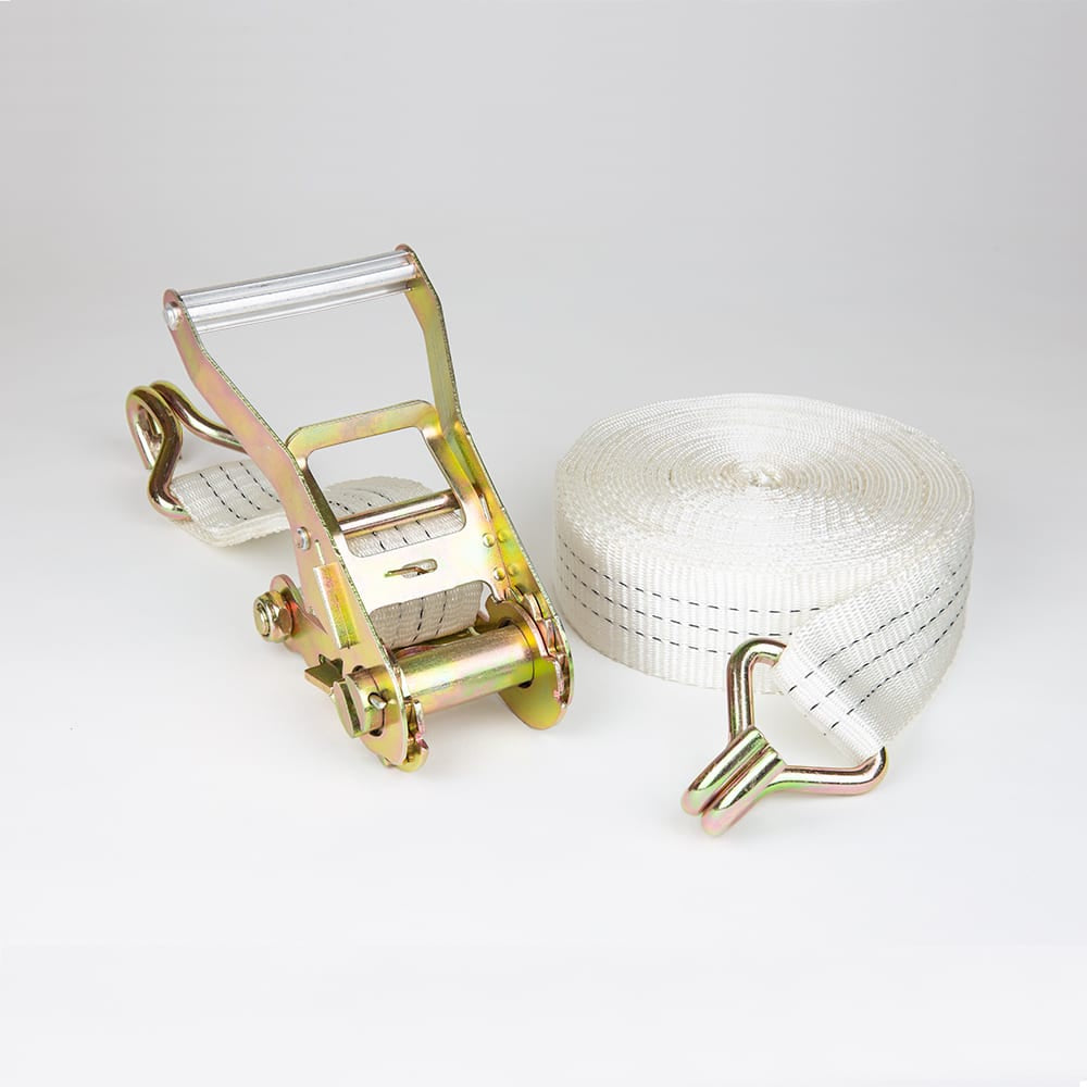 Cinta de Amarração com Catraca Gancho J 5 Ton 9 m Branca RCA-603 Robustec