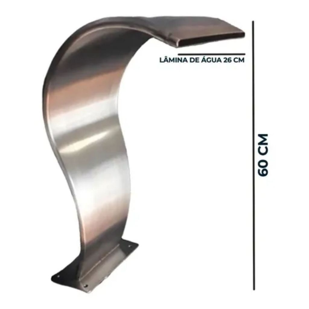 Cascata Para Piscina 60X26CM Aço Inox Naja CS60-Jr Bortonio