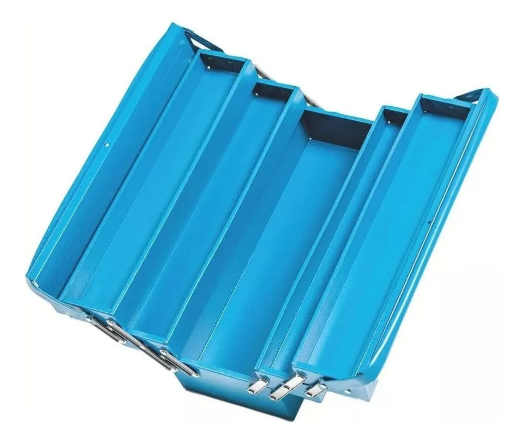 Caixa Ferramenta Azul Sanfonada com 3 Gavetas Tramontina