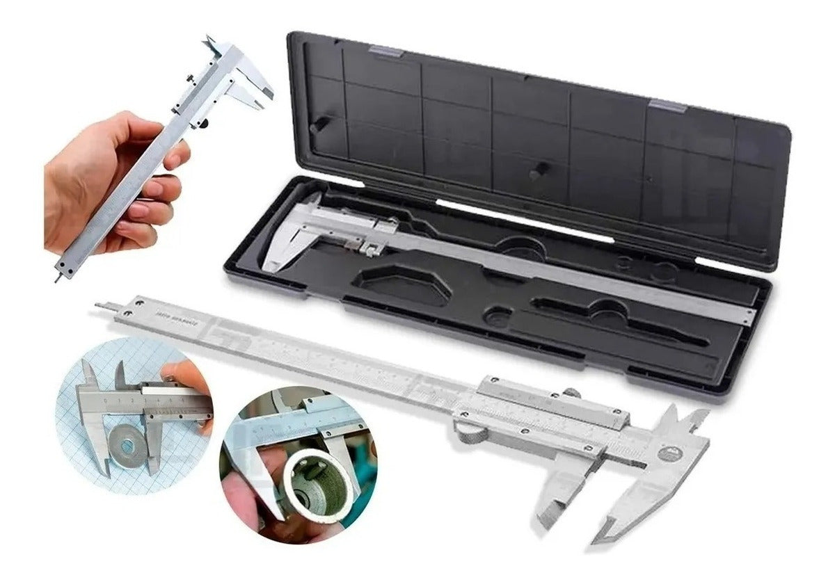 PAQUIMETRO UNIVERSAL METALICO 150M PASSO 1,02MM COM MEDIDOR