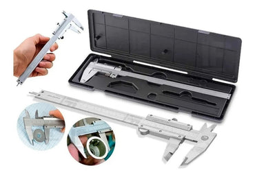 PAQUIMETRO UNIVERSAL METALICO 150M PASSO 1,02MM COM MEDIDOR