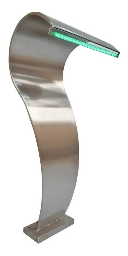 Cascata para Piscina 100X50CM Aço Inox Naja Grande - LED - Bortonio