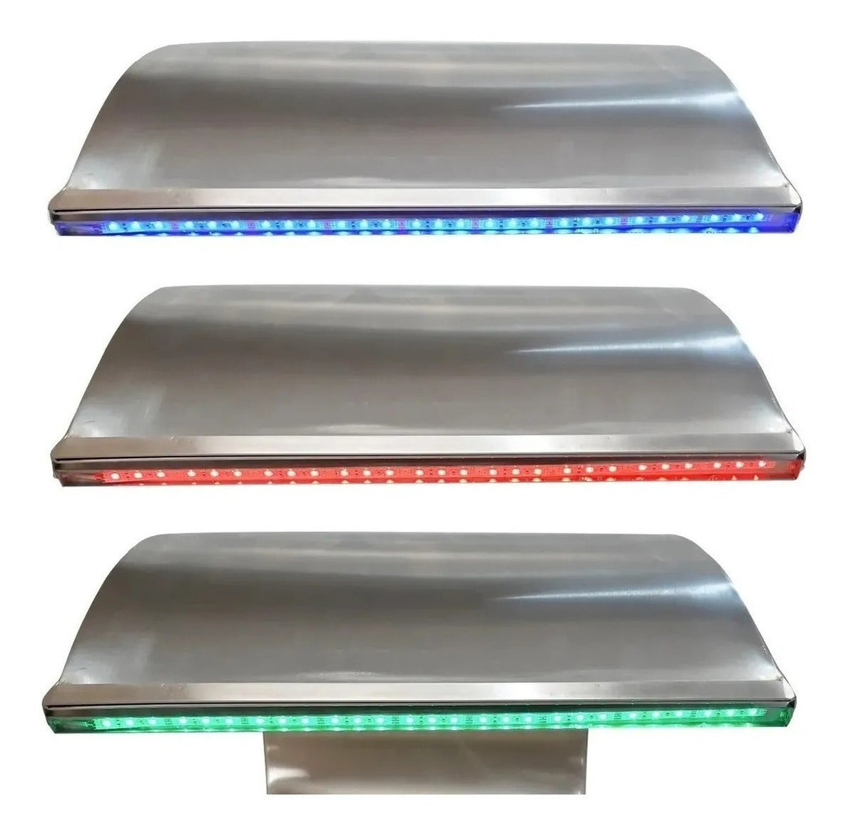 Cascata para Piscina 100X50CM Aço Inox Naja Grande - LED - Bortonio