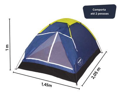 Barraca De Camping 2 Pessoas Verde Impermeável C/ Bolsa Mor
