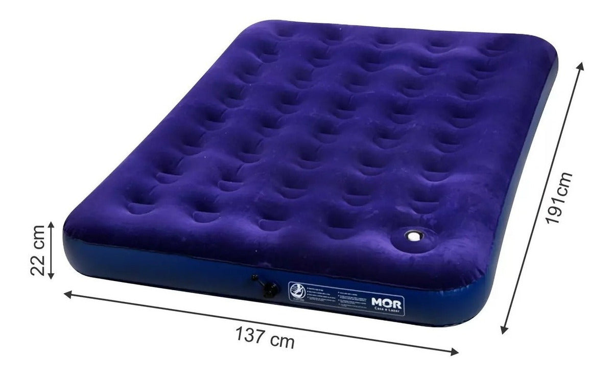 Colchão Inflável Casal Multiuso com Bomba Embutida - Mor