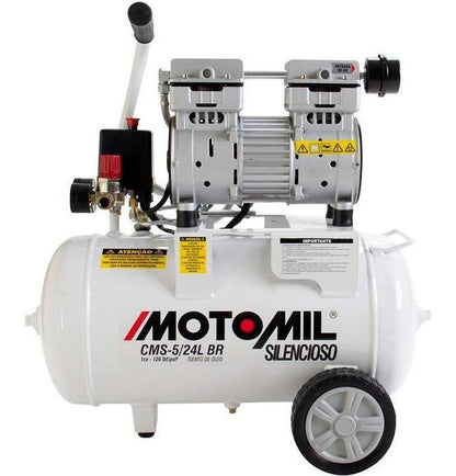 Compressor Silencioso 120PSI 220V Branco CMS-5/24 Moto Mil
