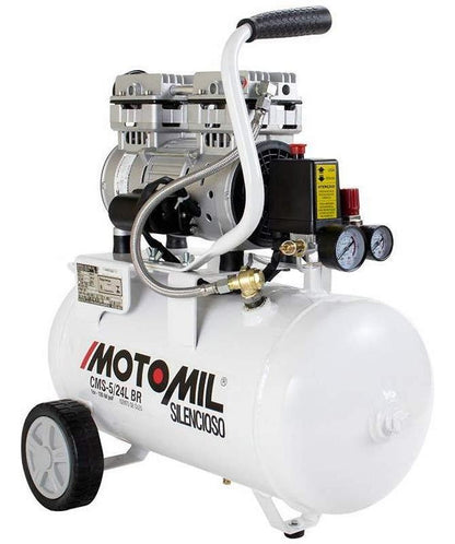 Compressor Silencioso 120PSI 220V Branco CMS-5/24 Moto Mil