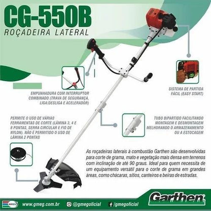 Roçadeira a Gasolina CG-550B - 51,77CC - Garthen