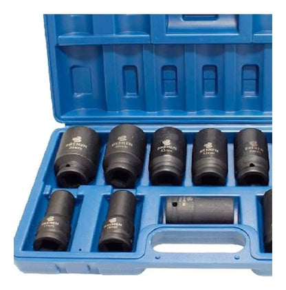 Jogo Soquete Impacto 3/4 Sextavado 17-38mm Kit 12 Pçs Bremen