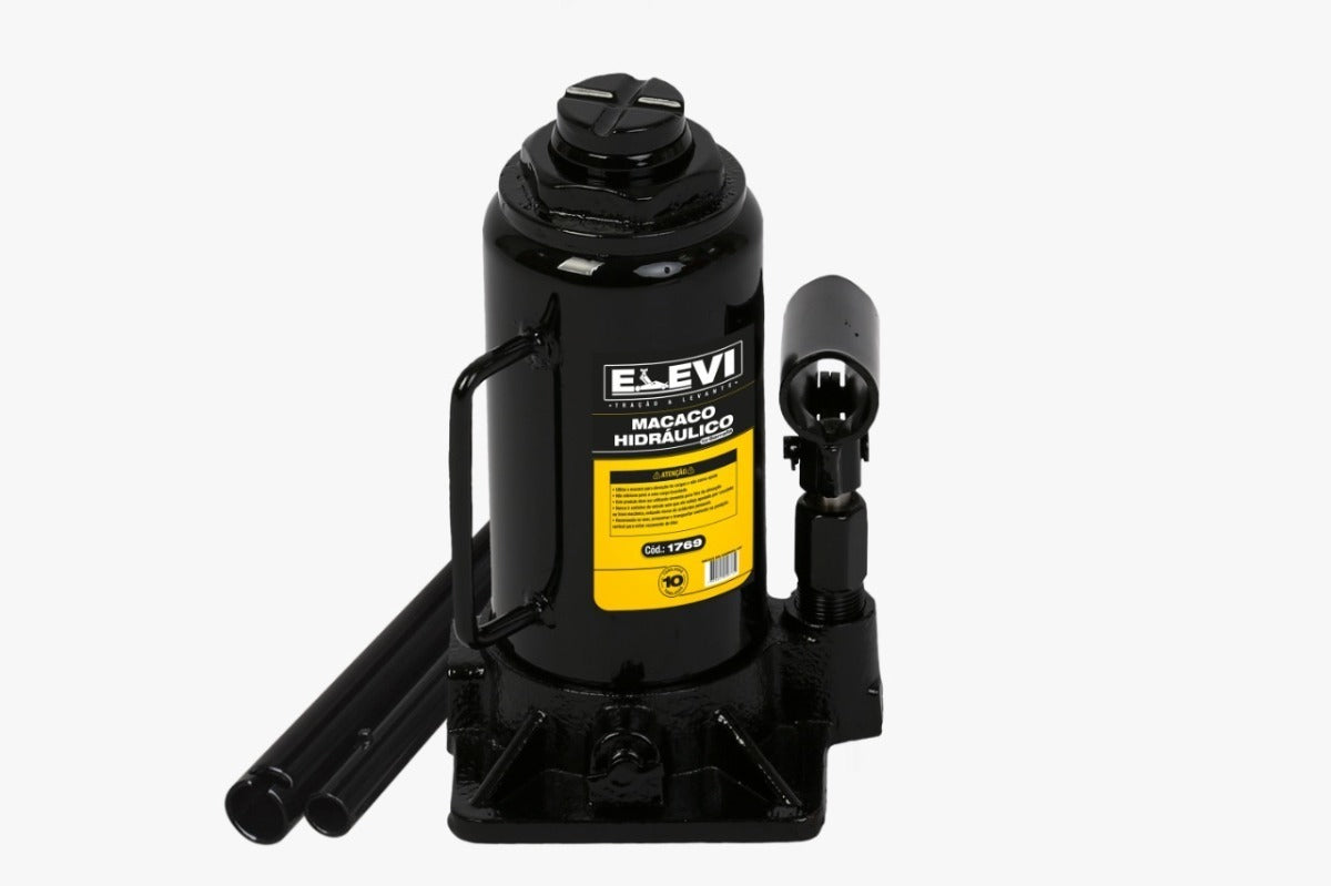 Macaco Hidráulico Garrafa PRO - 10 Toneladas 1769 Elevi