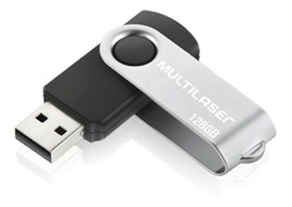 Pendrive Twist 128GB Preto - USB Leitura 10MB/S Multilaser