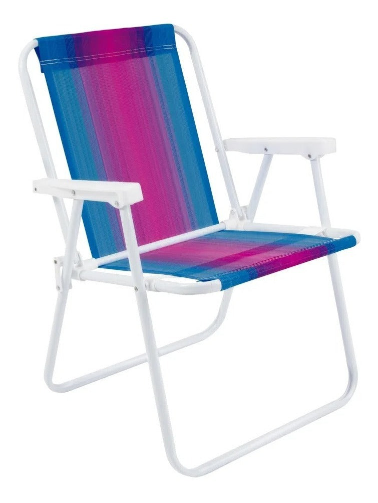 Cadeira Praia Alta Aço - Cores Sortidas - 002102 - Mor