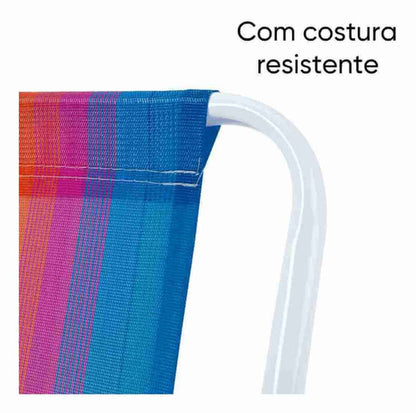 Cadeira Praia Alta Aço - Cores Sortidas - 002102 - Mor
