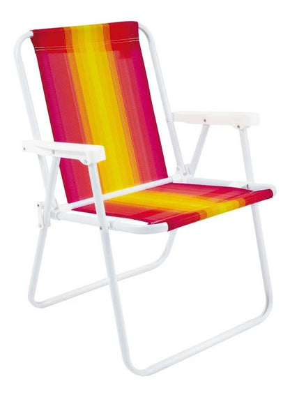 Cadeira Praia Alta Aço - Cores Sortidas - 002102 - Mor