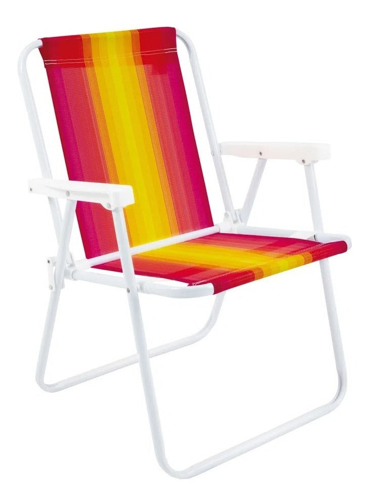 Cadeira Praia Alta Aço - Cores Sortidas - 002102 - Mor