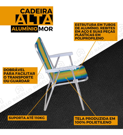 Cadeira Alta Alumínio Mor 2101 Estampas Sortidas