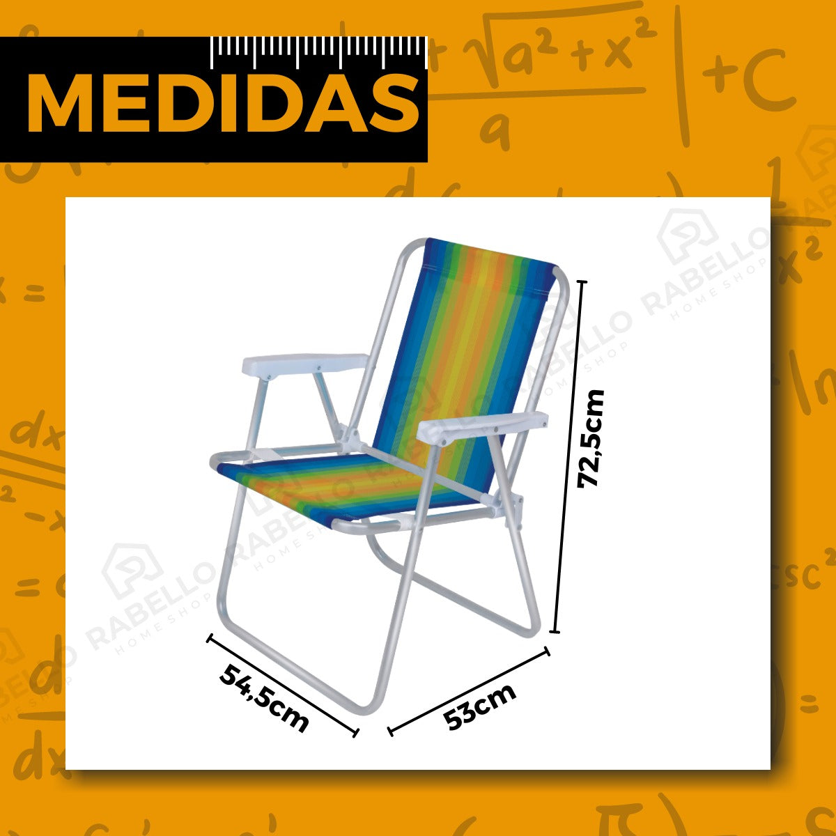 Cadeira Alta Alumínio Mor 2101 Estampas Sortidas