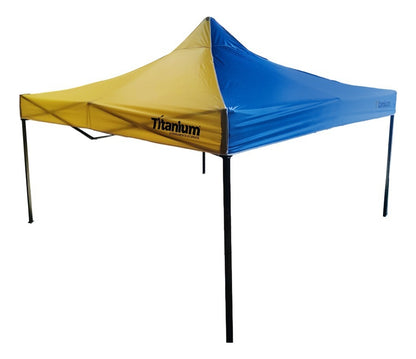 TENDA PRAIA GAZEBO ARTICULADO AZUL E AMARELO  07684 TITANIUM