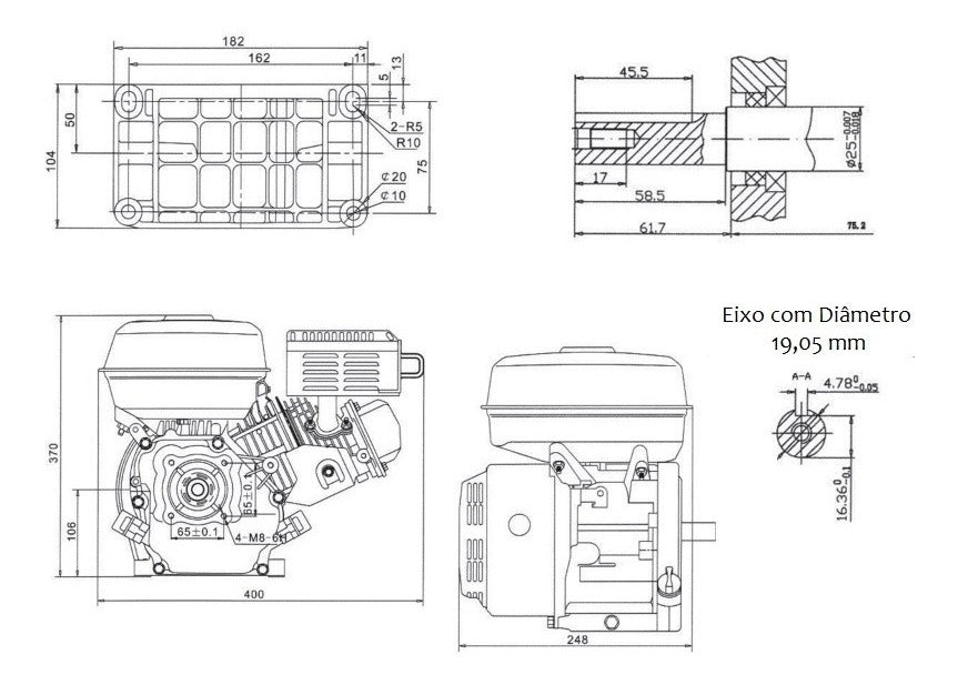 MOTOR B4T7.0H P.E COM ALERTA BRANCO - 90314600