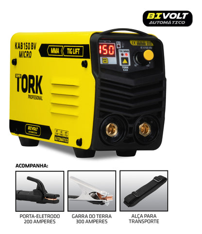 Inversora de Solda MMA/TIG/LIFT - Bivolt - 150Amperes Tork