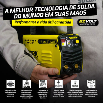 Inversora de Solda MMA/TIG/LIFT - Bivolt - 150Amperes Tork