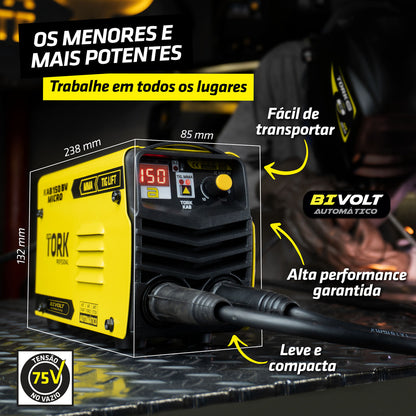 Inversora de Solda MMA/TIG/LIFT - Bivolt - 150Amperes Tork
