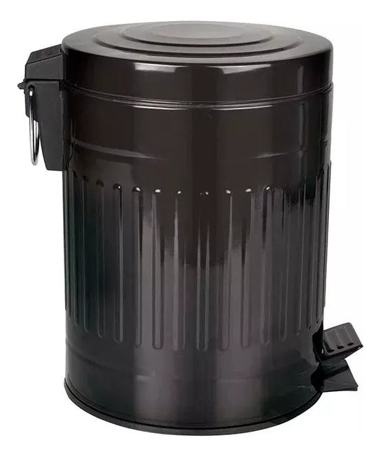 LIXEIRA RETRO PRETA 5L 6 IMP