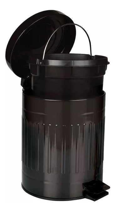 LIXEIRA RETRO PRETA 5L 6 IMP