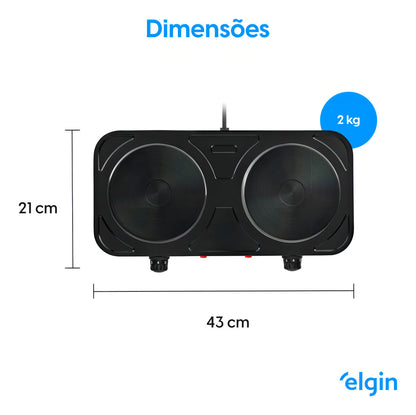 Fogão Elétrico 2 Bocas 2000W - 220V - Elgin
