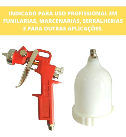 Pistola De Pintura Pneumática 600ml Ch Hg-40 Red Chiaperini