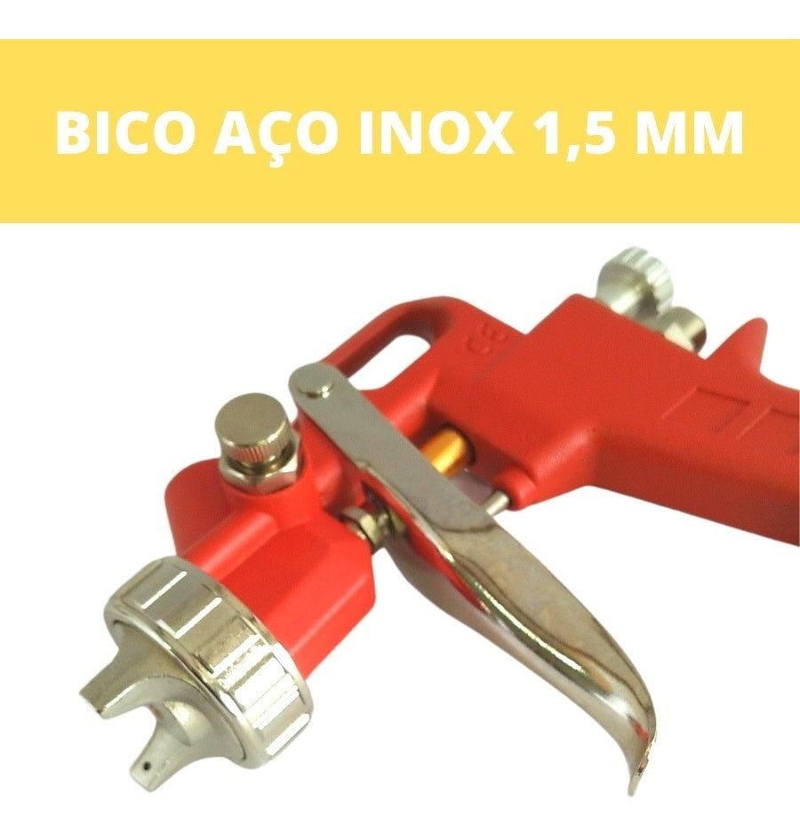 Pistola De Pintura Pneumática 600ml Ch Hg-40 Red Chiaperini
