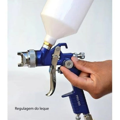 Pistola Pintura por Gravidade PRO-550 HVLP 1.4MM - 600ML PDR