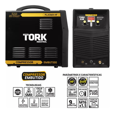 INVERSOR PLASMA 50AM C/ COMPRESSOR EMB. PLC 9050 TORK