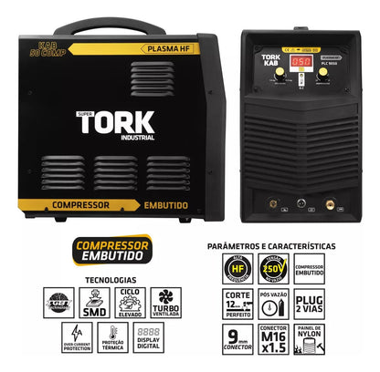 INVERSOR PLASMA 50AM C/ COMPRESSOR EMB. PLC 9050 TORK