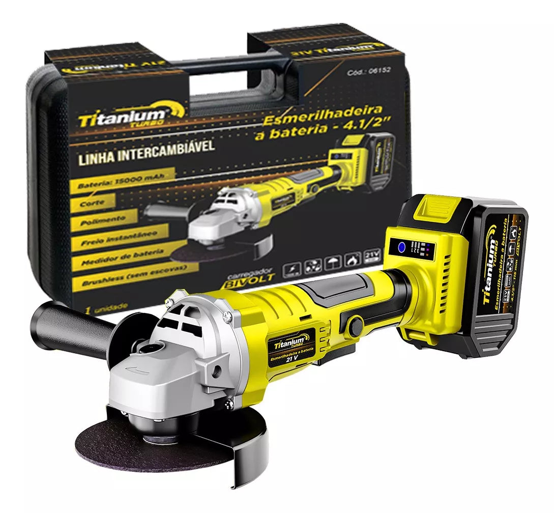 06152 ESMERILHADEIRA A BATERIA 21V - 115MM 15000 MAH