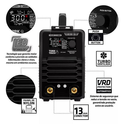 Inversora de Solda Tig Mma 300a Touch ITE-12300-220V Tork