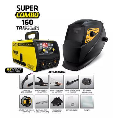 Maquina Solda Inversora Mig Super Tork 160a Sem Gás 3 Em 1 Tig Eletrodo