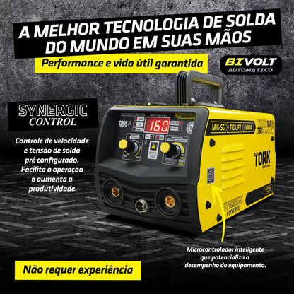 Maquina Solda Inversora Mig Super Tork 160a Sem Gás 3 Em 1 Tig Eletrodo