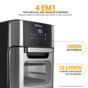 Air Fryer Oven Philco 12L 1800W 4 em 1 - 127V PFR2200