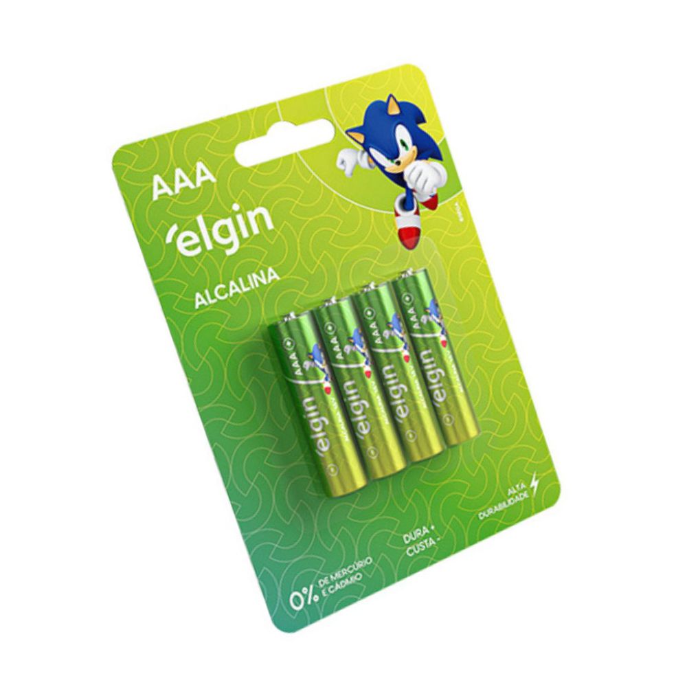 PILHA ALCALINA AAA BLISTER COM 4 PECAS ELGIN 000000082155