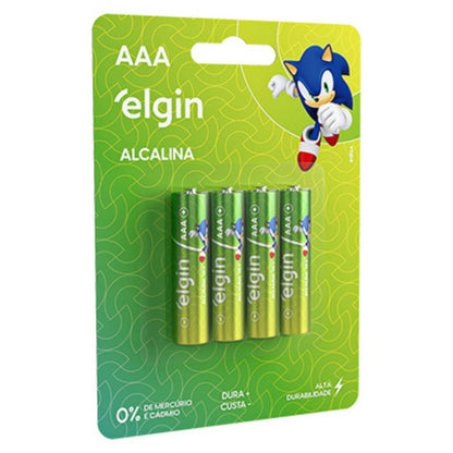 PILHA ALCALINA AAA BLISTER COM 4 PECAS ELGIN 000000082155
