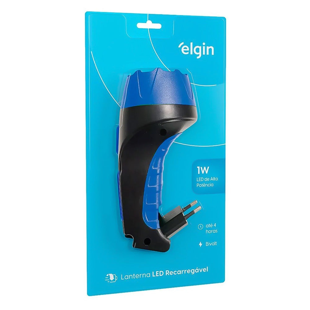 LANTERNA POWER LED RECARREGAVEL 1W 500MAH ELGIN