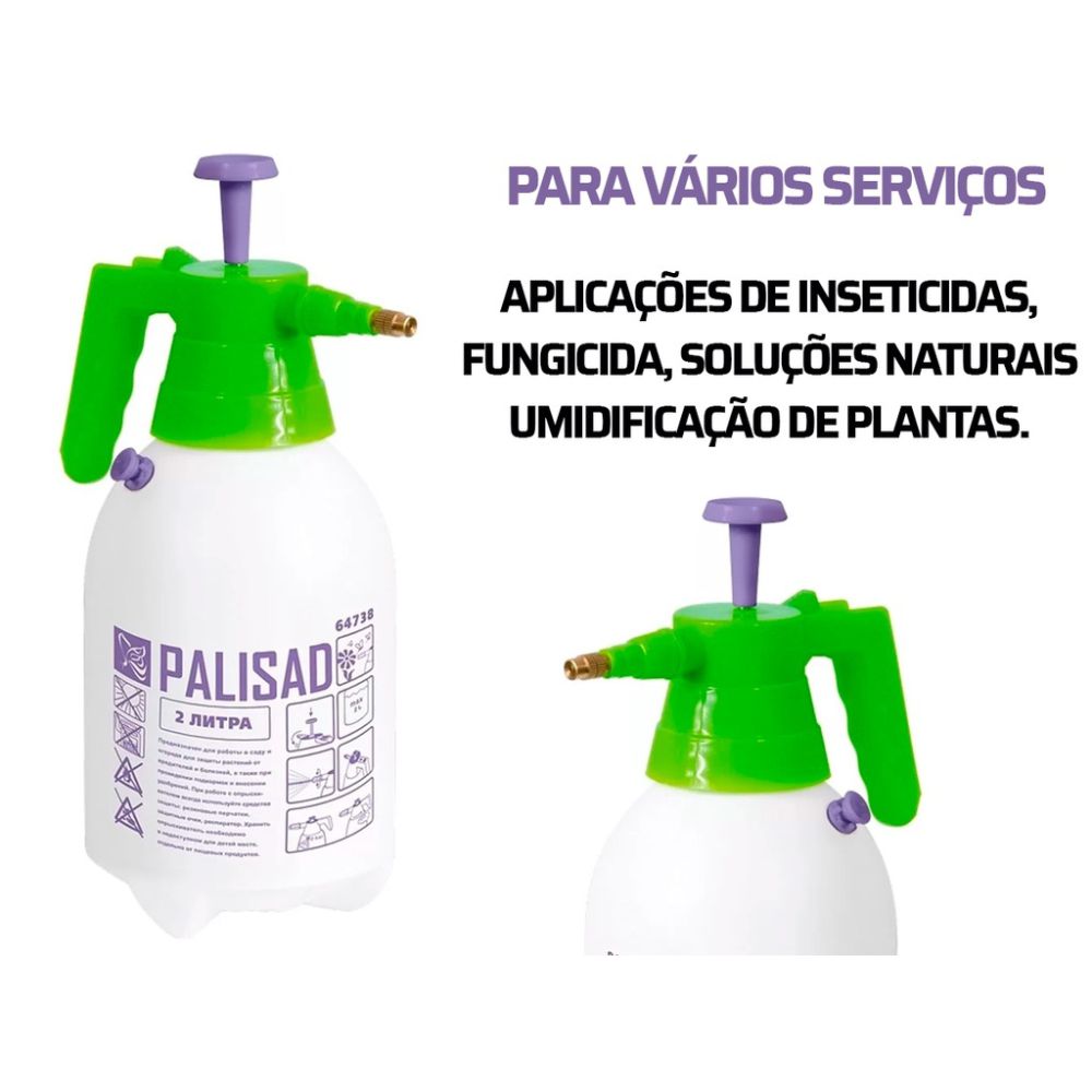 Pulverizador Manual 2 Litros Com Válvula Segurança Palisad
