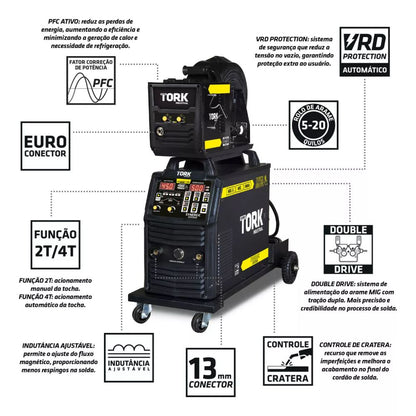 Máquina De Solda 500a cabeçote Externo Tork IMES-10500-PFC