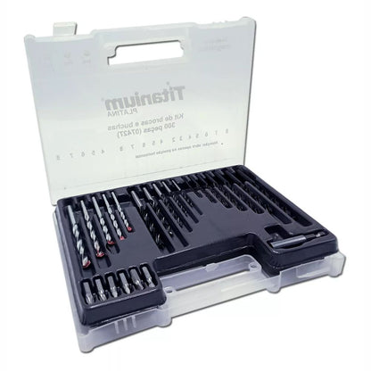 KIT DE BROCAS COM 300 PECAS - MAX DRILL TITANIUM 07427