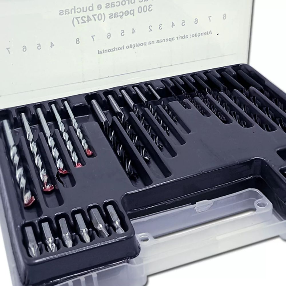KIT DE BROCAS COM 300 PECAS - MAX DRILL TITANIUM 07427
